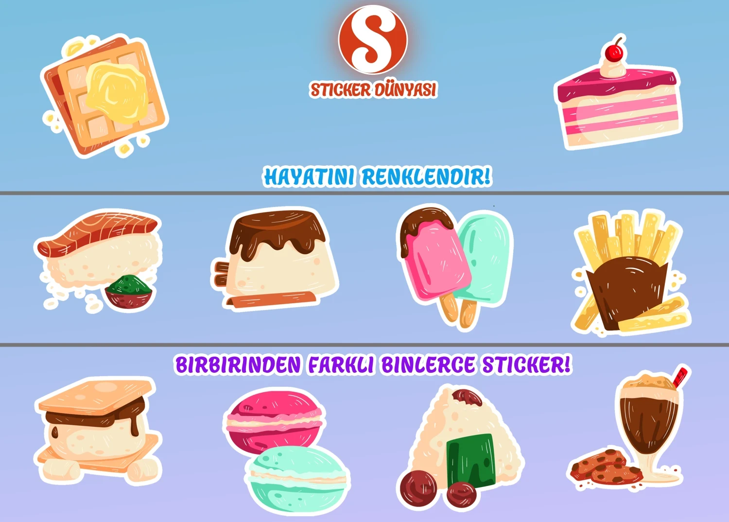 Favori Yiyecekler Temalı Leziz Sticker Koleksiyonu (F.Yiyecek2) görsel 4